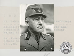 A Large Photograph Of The Head Of The Reichsarbeitsdienst Konstantin Hierl