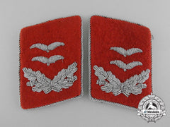 A Set Of Luftwaffe Flak Oberlieutenant Collar Tabs; Tunic Removed