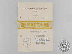 An Uniform Removed Kreta Campaign Cuff Title With Award Document