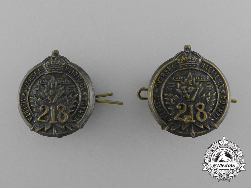 a_first_war218_th_infantry_battalion_collar_badge_pair_d_3948