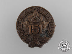 A First War 151St Infantry Battalion Cap Badge; 2Nd Version