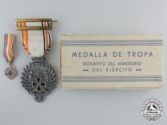 A Spanish Commemorative Medal Of Blue Division For Russian Campaign 1941 With Miniature In Box