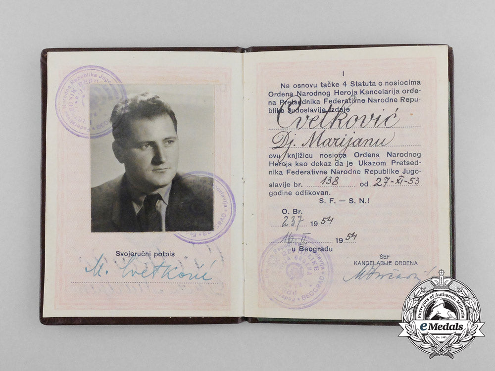 the1953_order_of_the_people's_hero_with_award_document_to_croatian_president_marijan_cvetković_d_4537_1