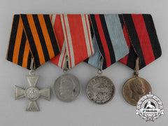 A Russian Imperial Group Of Four Medal Bar
