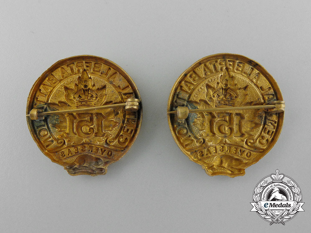 a_first_war151_st_infantry_battalion_officer's_collar_badge_pair_d_7274