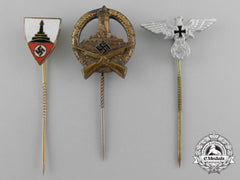 A Grouping Of Three Third Reich Period Veteran’s Organization Stick Pins