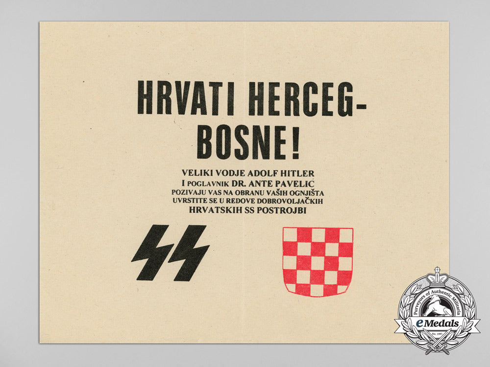 a_second_war_croatian-_bosnian_waffen-_ss_recruiting_pamphlet_d_7946
