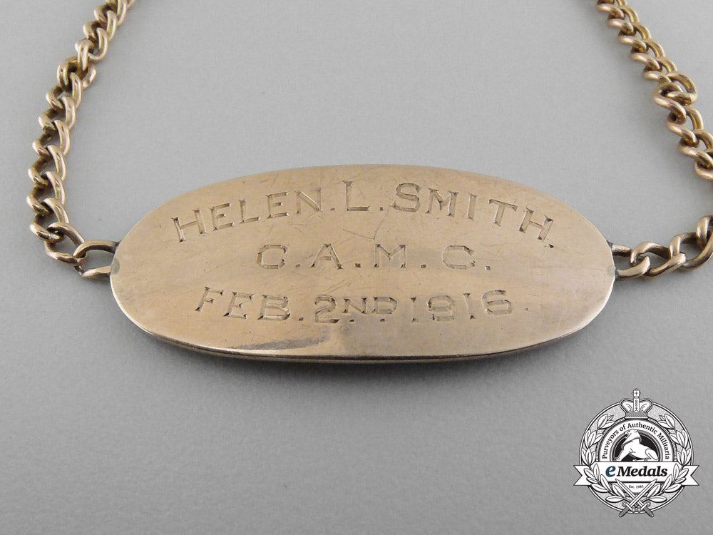 a_first_war_gold_id_bracelet_of_to_canadian_nursing_sister_helen_lawrie_smith_d_8922