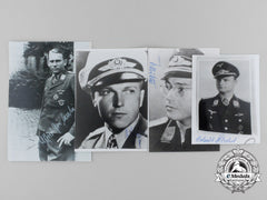 Germany, Third Reich. A Lot Of Four Knight's Cross Recipient Signed Post-War Photographs
