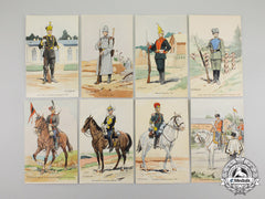 Russia, Imperial. Nine First War Period Uniformed Soldiers Series Postcards