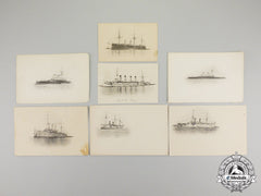 Russia, Imperial. Seven First War Russian Imperial Navy Ship Cards