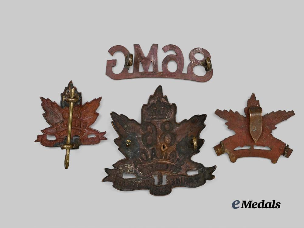canada,_c_e_f._a_lot_of86th_infantry_battalion_cap_and_collar_badges_e_medals__c7439_3