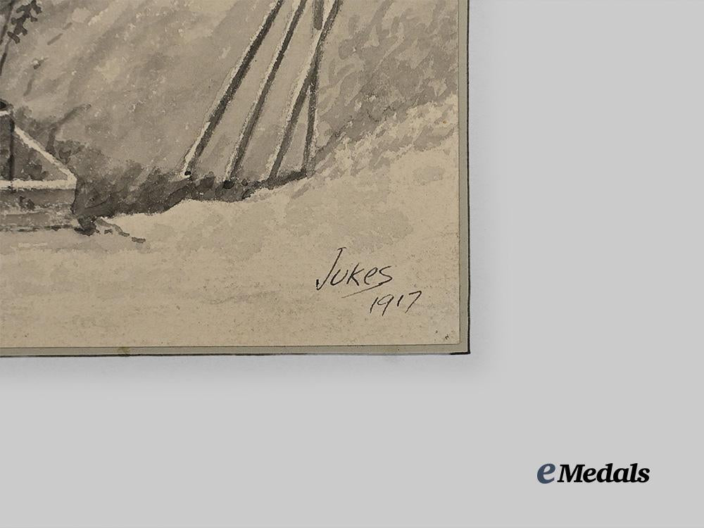 canada,_c_e_f.“_captured_german_dug-_out_on_vimy_ridge”,_ink_on_paper,_by_pte._jukes,1917_e_medals__m0687-95_4