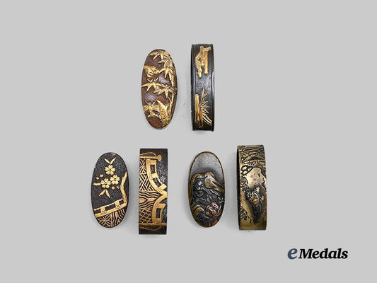 japan,_empire._a_lot_three_fuchi&_kashira_sets_e_medals__w8692_2