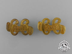 A First War 66Th Infantry Battalion Officer's Shoulder Title Pair