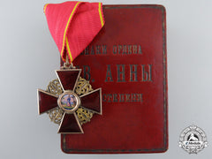An Imperial Russian Order Of St.anne; Third Class Cross In Gold With Case