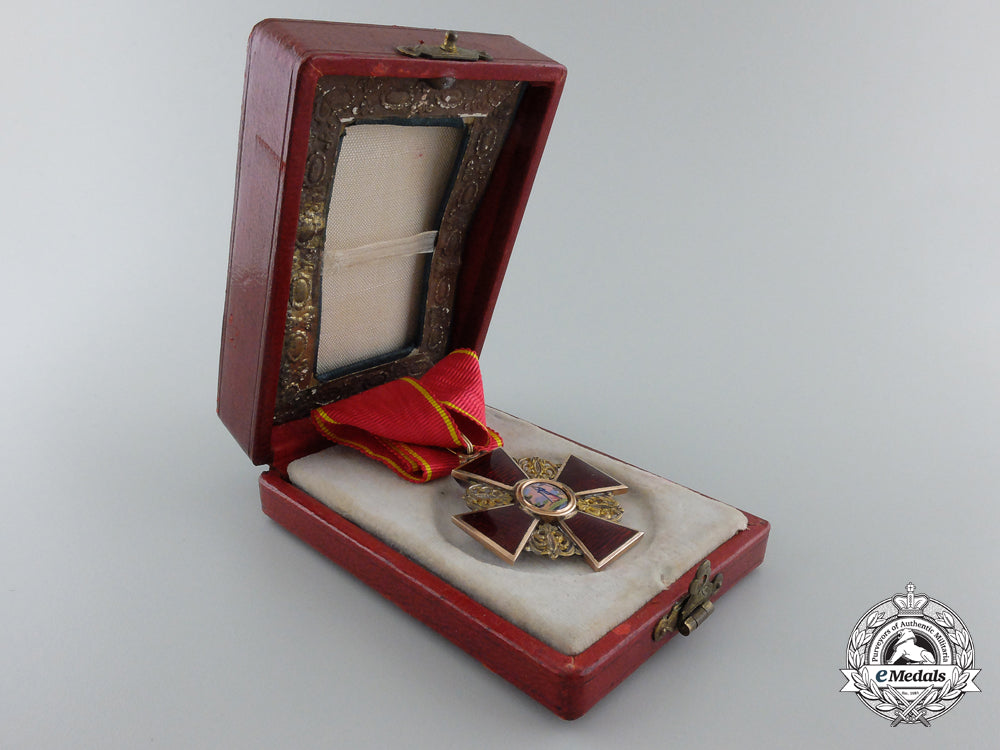 an_imperial_russian_order_of_st.anne;_third_class_cross_in_gold_with_case_e_493