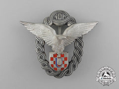A Mint Condition Second War Croatian Pilot's Badge; Type Ii