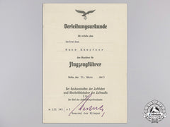 An Award Document For Luftwaffe Pilot's Badge
