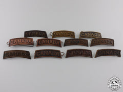 Eleven First War Canadian General Service Shoulder Titles