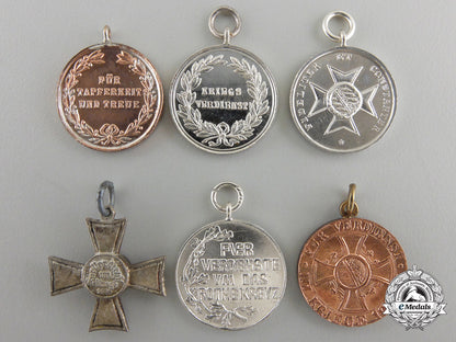six_first_war_period_german_miniature_medals&_awards_em37b