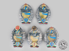 Bulgaria, Kingdom, People's Republic. A Lot Of Five Air Force Pilot Badges