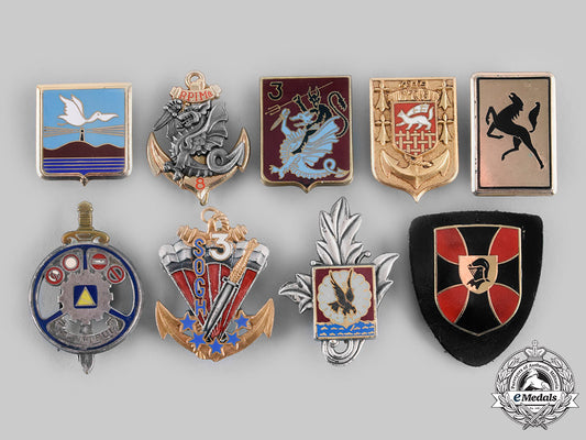 france,_republic._a_lot_of_nine_armed_forces_regimental_insignia_badges__emd4262_c20_02246