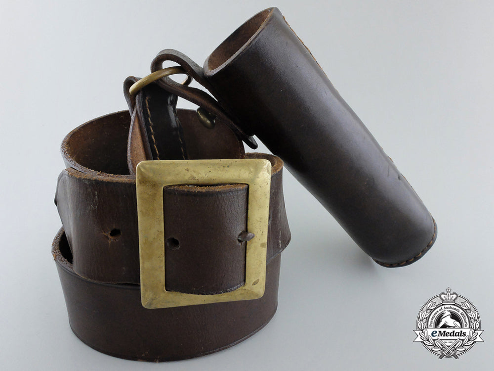 A German Leather Standard Bearer Belt By G.b., Berlin eMedals