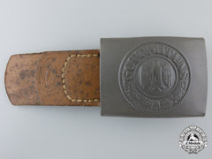 An Army Belt Buckle With Leather Tab By “Bruder Schneider A.g. Wien”
