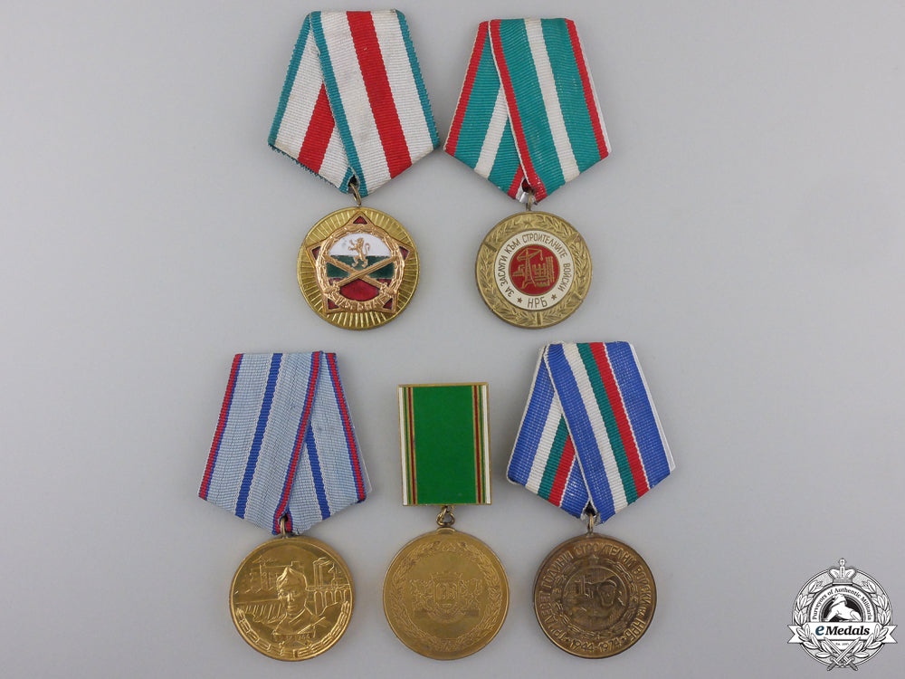five_bulgarian_internal_ministry_medals_five_bulgarian_i_554e3d758ff4f