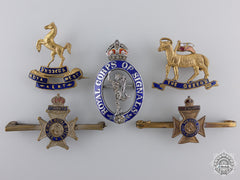 Five First War British Regimental Badges