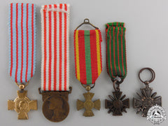 Five Miniature French First War Medals & Awards