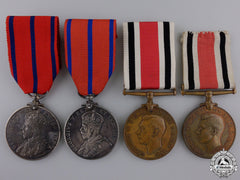 Four Constabulary Long Service And Coronation Medals