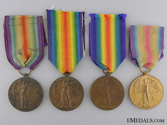 Four First War Victory Medals To The Army Service Corps