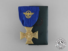 A Mint Police 25 Year Long Service Cross; First Class In Its Original Case Of Issue
