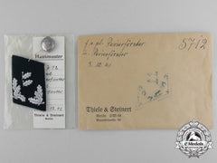 A Mint And Unissued Revierförster Collar Tab By Thile & Steinert; Dated 1941