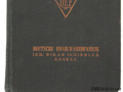 1941 Pocket Yearbook From Schindler Factory, Krakau