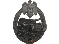 Tank Assault Badge, Silver Grade, ”50”.