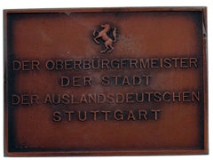 Cased Stuttgart „¢�Sternflug„¢� Plaque 1937