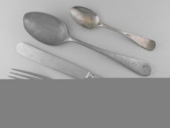 A Set Of Silver United States Marine Corps Cutlery Set, C. 1890S-1909