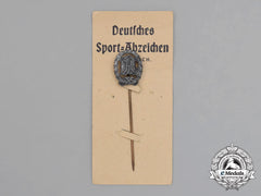 A Silver Grade Drl Sports Badge Miniature Stick Pin On Its Original Salesman's Board