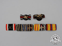 Six First And Second War German Medal Ribbon Bars And Boutonnieres