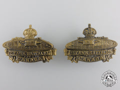 A First War 1St Canadian Tank Battalion Collar Badge Pair