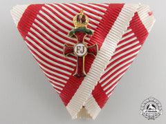 An Austrian Order Of Franz Joseph; Officer Miniature On War Decoration Ribbon