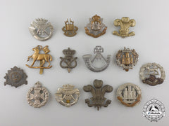 Fourteen First & Second War British Cap Badges