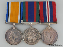 A Three Piece Medal Bar To A.l.sgt. O.g. Bjorhnson; Mounted Rifles Cef