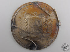 An Early Silver Venezuelan Side Cap Badge C.1880