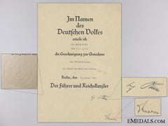 Award Documents To Otto Geiger; 1St & 2Nd Class Red Cross; Italian Crown Order
