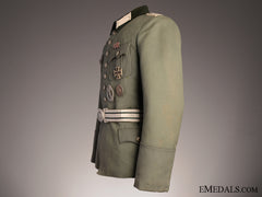 A German Army Officer's Tunic With Belt & Awards