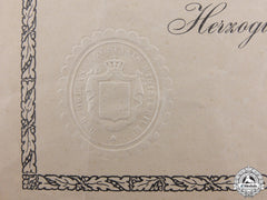 A 1916 Anhalt Friedrich Cross Award Document